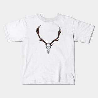 Skull and antlers of an elk Kids T-Shirt